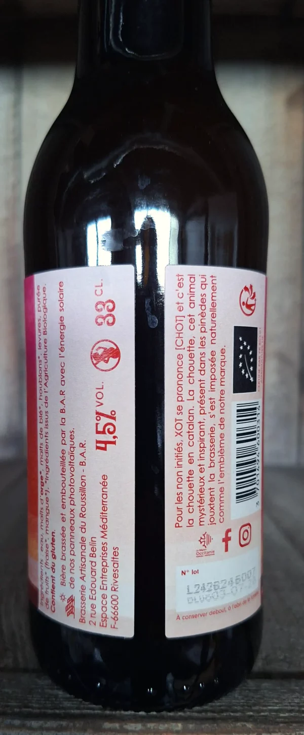B.A.R <BR>XOT <BR>Blanche Fraise-Mangue 33 cl – Image 3